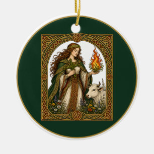 Brigid of the Flame Ceramic Ornament