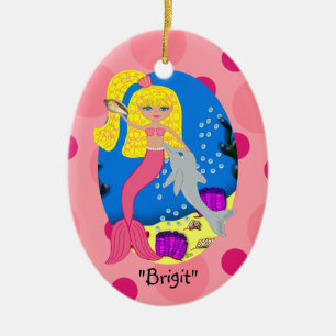 Brigit Pink Mermaid Ornament