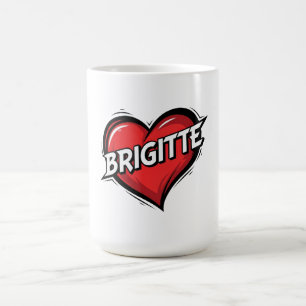 Brigitte Comic Pop Art Heart Name Coffee Mug
