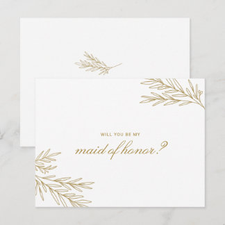 Brigitte Simple Minimal Will you be my bridesmaid  Invitation Postcard
