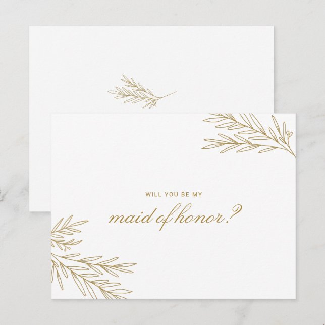Brigitte Simple Minimal Will you be my bridesmaid  Invitation Postcard (Front/Back)