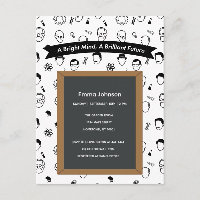 Brillant esprit brillant futur Editable Invitation (Devant)