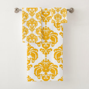 Brillant Jaune et Blanc Glam Royal Damask
