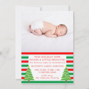 Brillant Noël Nouveau-né Faire-part de naissance