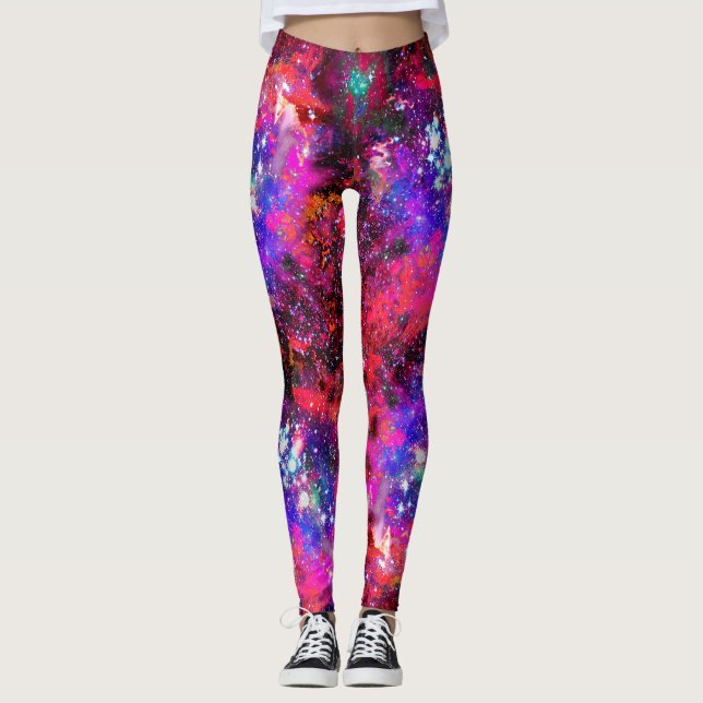 Brilliance Star Field All Over Print Leggings (Front)