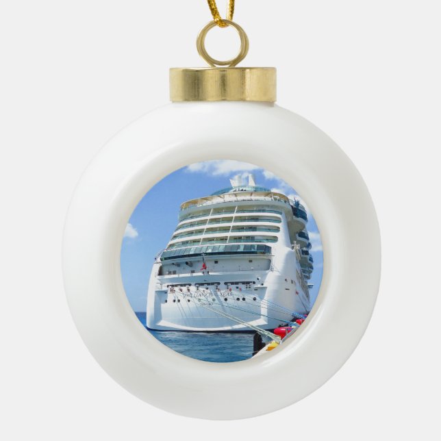 Brilliance Stern Ceramic Ball Christmas Ornament (Front)