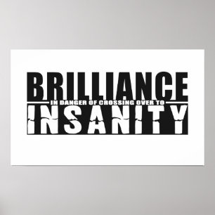 BRILLIANCE VS INSANITY custom color poster