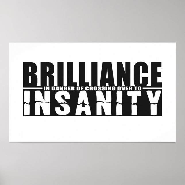 BRILLIANCE VS INSANITY custom color poster (Front)