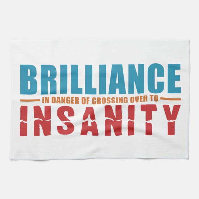BRILLIANCE VS INSANITY custom hand towel (Horizontal)