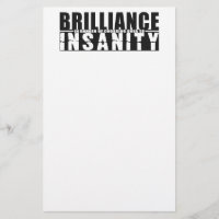 BRILLIANCE VS INSANITY custom stationary