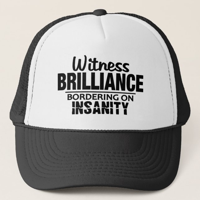 BRILLIANCE VS INSANITY hat - choose colour (Front)