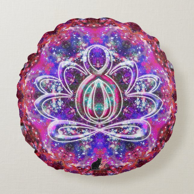 Brilliance Zen Lotus Round Pillow (Front)