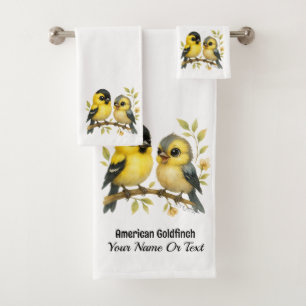 Brilliant American Goldfinch Bath Towel Set