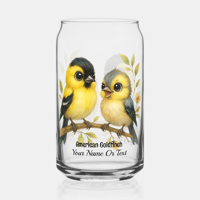Brilliant American Goldfinch Glass (Front)
