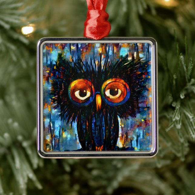 Brilliant and Wise Owl Metal Ornament (Tree)