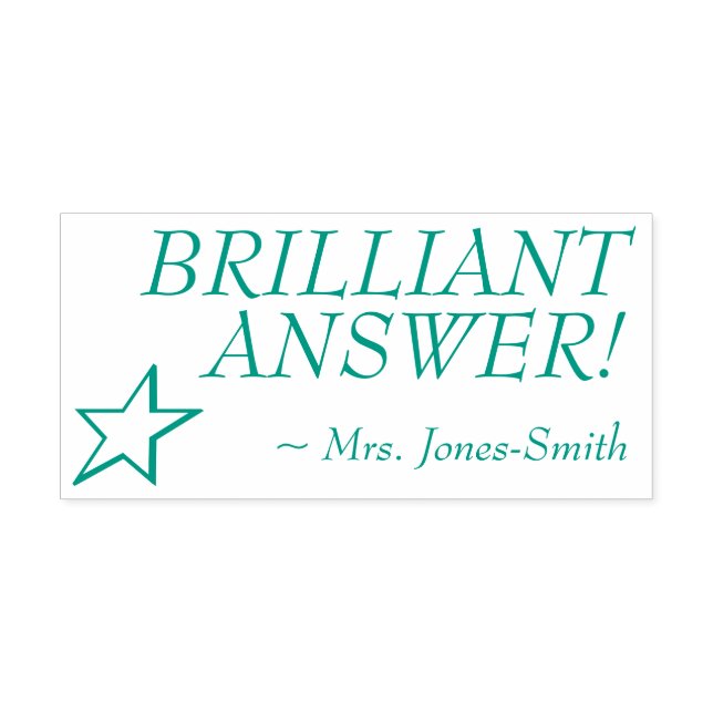 "BRILLIANT ANSWER!" Tutor Feedback Rubber Stamp (Design)