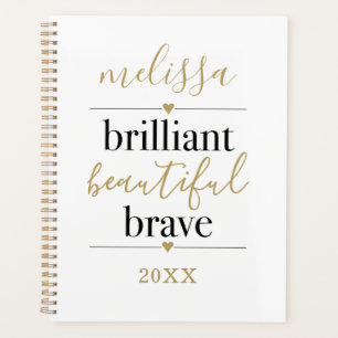 Brilliant Beautiful Brave Personalized Name  Planner