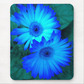 Brilliant Blue Daisies 2 Mouse Pad