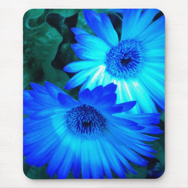 Brilliant Blue Daisies Mouse Pad (Front)