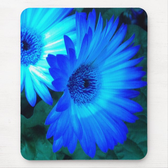 Brilliant Blue Daisy Mouse Pad (Front)