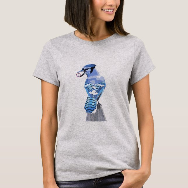 Brilliant Blue Jay  T-Shirt (Front)