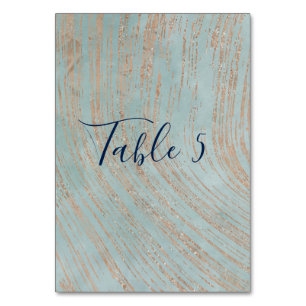 Brilliant Blue Marble and Stunning Copper Table Number