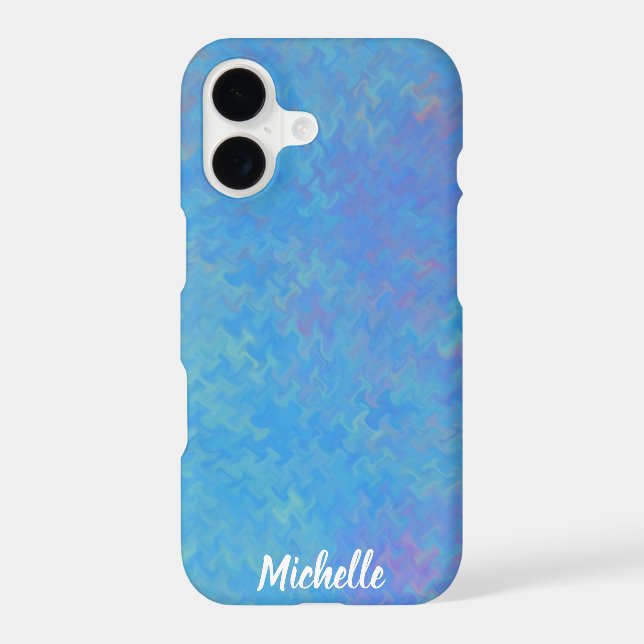 Brilliant Blue Marbled Artsy Personalized (Back)