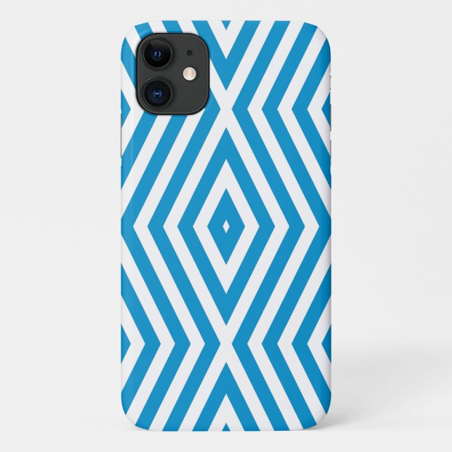 Brilliant Blue Moods Diamond Chevrons Case-Mate iPhone Case (Back)