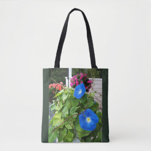 Brilliant Blue Morning Glories Tote Bag