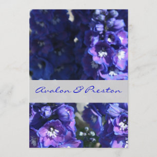 Brilliant Blue & Purple Floral Wedding Invitation