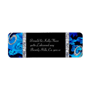 Brilliant Blue Roses & Diamond Swirls Wedding