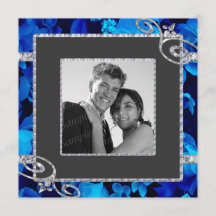 Brilliant Blue Roses & Diamond Swirls Wedding CSTM