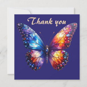 Brilliant Butterfly in Diamonds Thank You Card