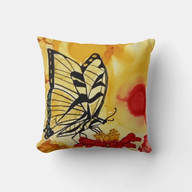 Brilliant Butterfly Throw Pillow (Front)