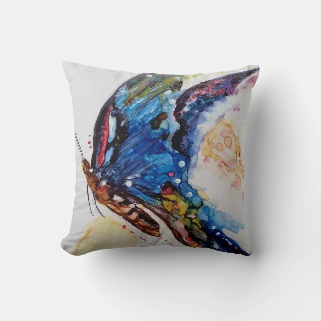 Brilliant Butterfly Throw Pillow (Front)