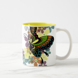Brilliant Butterfly Two-Tone Coffee Mug