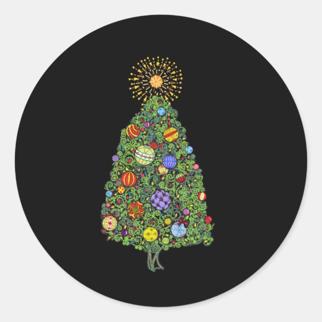Brilliant Christmas Tree   Classic Round Sticker (Front)