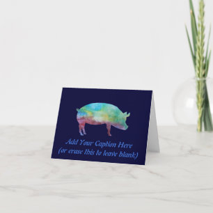 Brilliant Color-washed Pigs Card