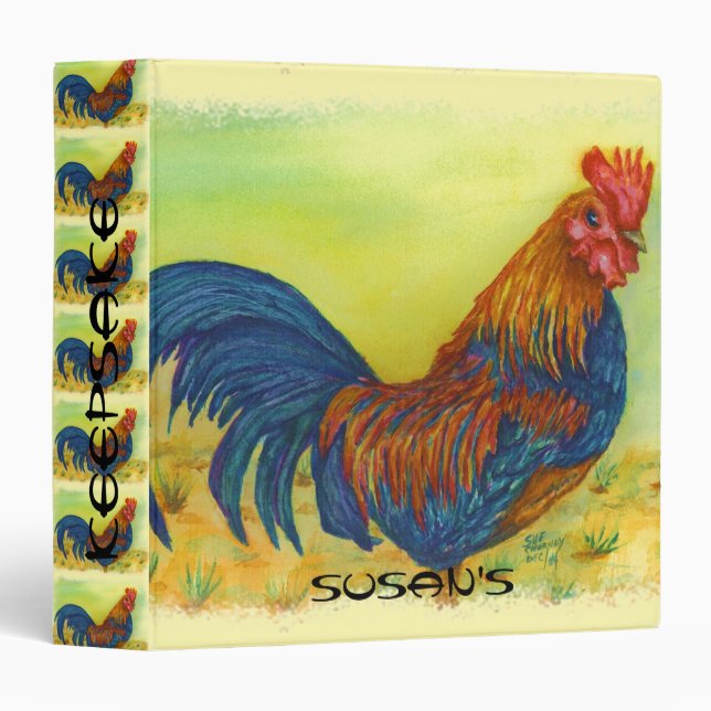 BRILLIANT COLORFUL ROOSTER BINDER (Front/Spine)