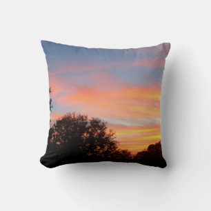 brilliant coloured Sunset Oct sky Throw Pillow