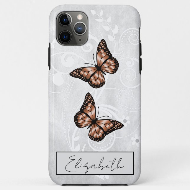 Brilliant Copper Butterflies Case-Mate iPhone Case (Back)