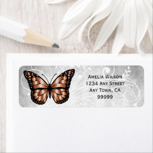 Brilliant Copper Butterfly Address Label