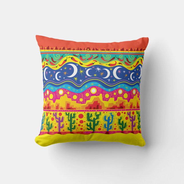 Brilliant Desert Motifs Throw Pillow (Front)
