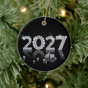 Brilliant Diamonds New Year 2027 Luxury Ceramic Ornament
