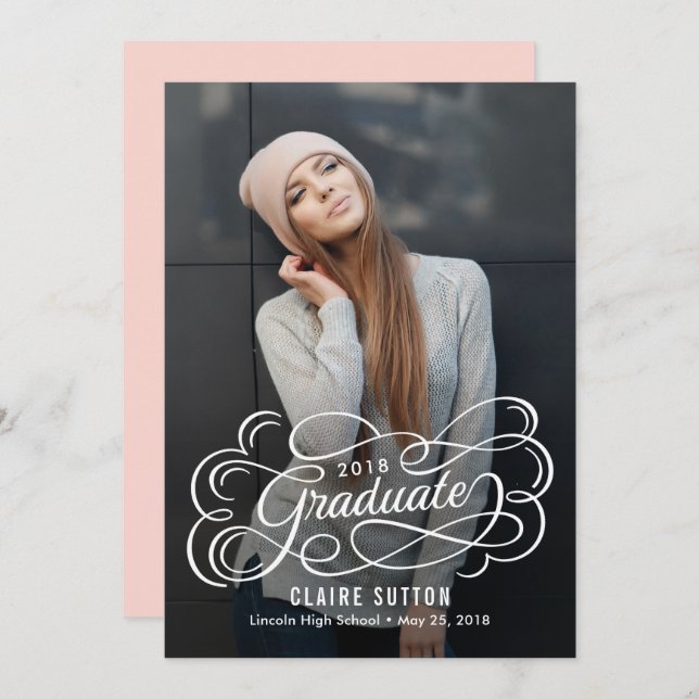 Brilliant Faire-part de fin d'études (Devant / Derrière)