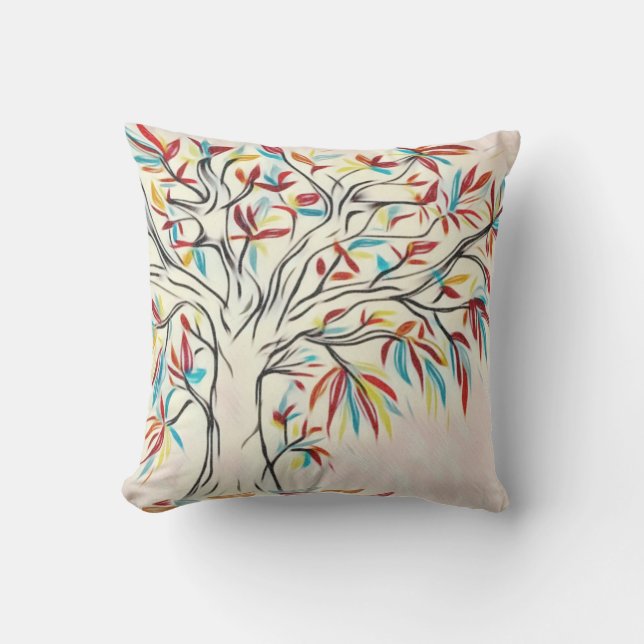 Brilliant foliage throw pillow (Front)