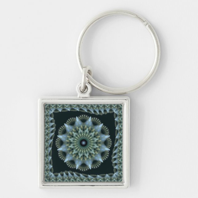 Brilliant fractal star ornament keychain (Front)