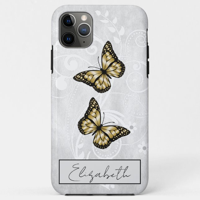 Brilliant Gold Butterflies Case-Mate iPhone Case (Back)