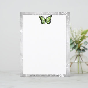 Brilliant Green Butterfly Stationery
