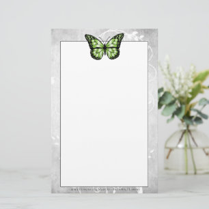 Brilliant Green Butterfly Stationery